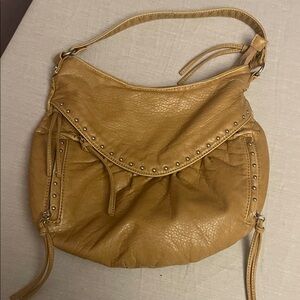 Marc Ecko tan leather studded shoulder bag